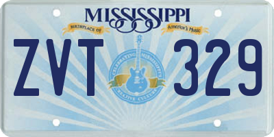 MS license plate ZVT329