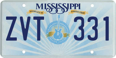 MS license plate ZVT331