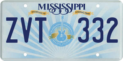 MS license plate ZVT332