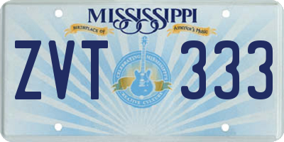 MS license plate ZVT333