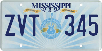 MS license plate ZVT345