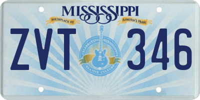 MS license plate ZVT346