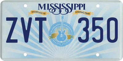 MS license plate ZVT350