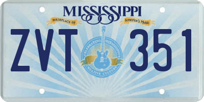 MS license plate ZVT351