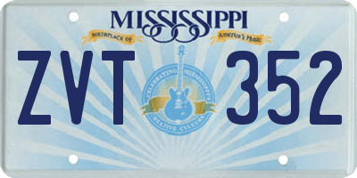 MS license plate ZVT352