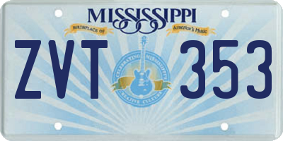 MS license plate ZVT353