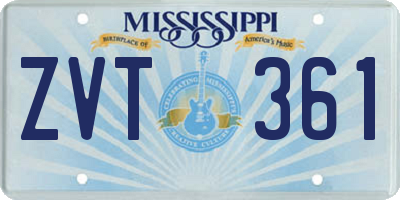 MS license plate ZVT361