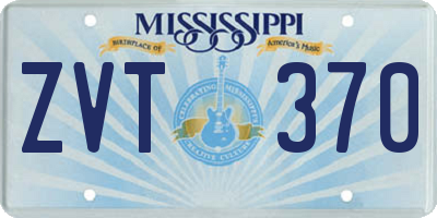 MS license plate ZVT370