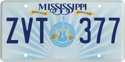 MS license plate ZVT377