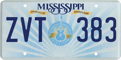 MS license plate ZVT383