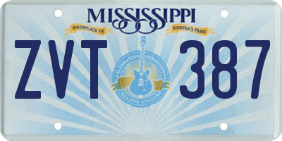 MS license plate ZVT387
