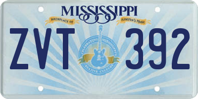 MS license plate ZVT392