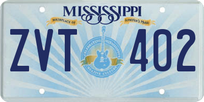 MS license plate ZVT402
