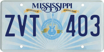 MS license plate ZVT403