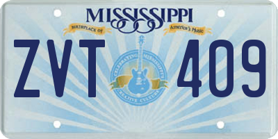 MS license plate ZVT409