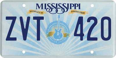 MS license plate ZVT420