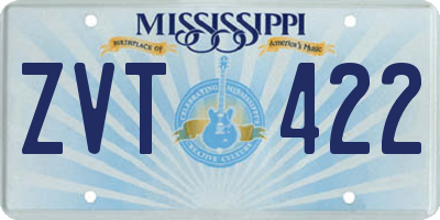 MS license plate ZVT422