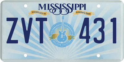 MS license plate ZVT431