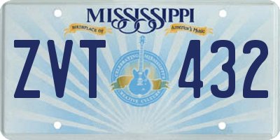 MS license plate ZVT432