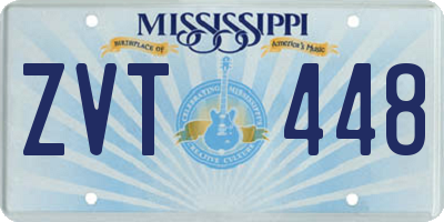 MS license plate ZVT448