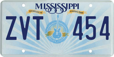 MS license plate ZVT454