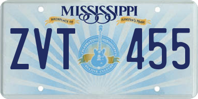 MS license plate ZVT455