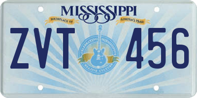 MS license plate ZVT456