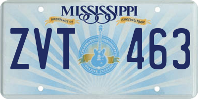 MS license plate ZVT463