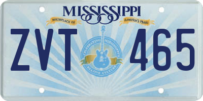 MS license plate ZVT465
