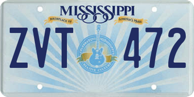 MS license plate ZVT472