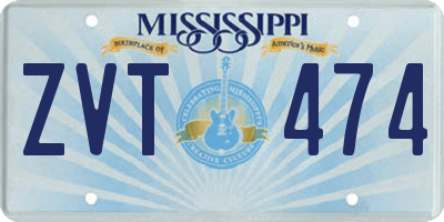 MS license plate ZVT474