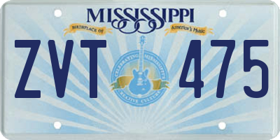 MS license plate ZVT475