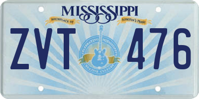 MS license plate ZVT476