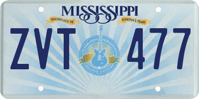 MS license plate ZVT477