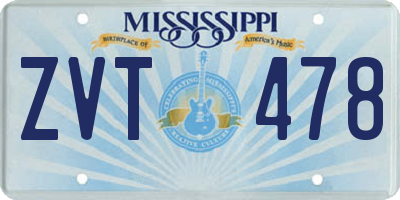 MS license plate ZVT478