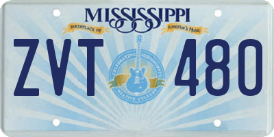 MS license plate ZVT480