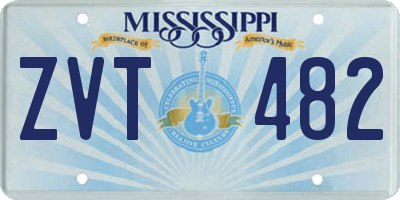 MS license plate ZVT482