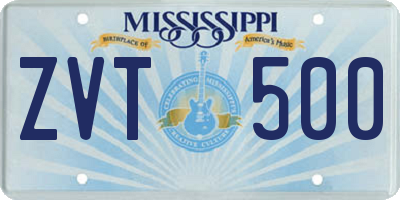 MS license plate ZVT500