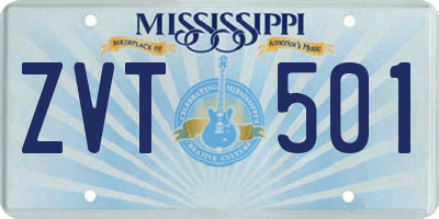 MS license plate ZVT501