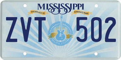MS license plate ZVT502