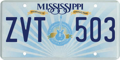MS license plate ZVT503