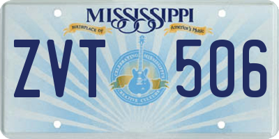 MS license plate ZVT506