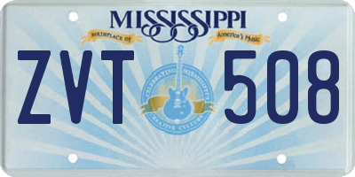 MS license plate ZVT508