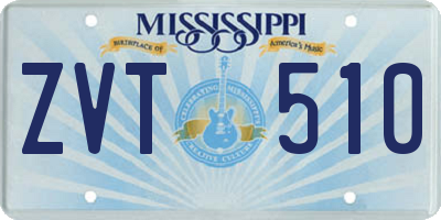 MS license plate ZVT510