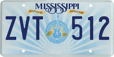 MS license plate ZVT512