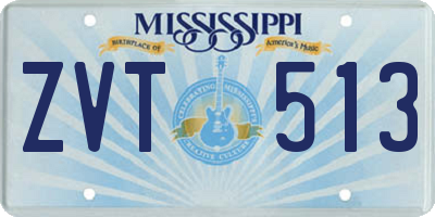 MS license plate ZVT513