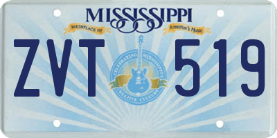 MS license plate ZVT519