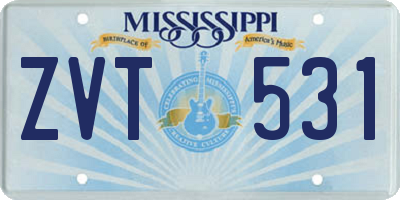 MS license plate ZVT531
