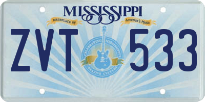 MS license plate ZVT533