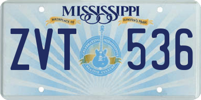 MS license plate ZVT536